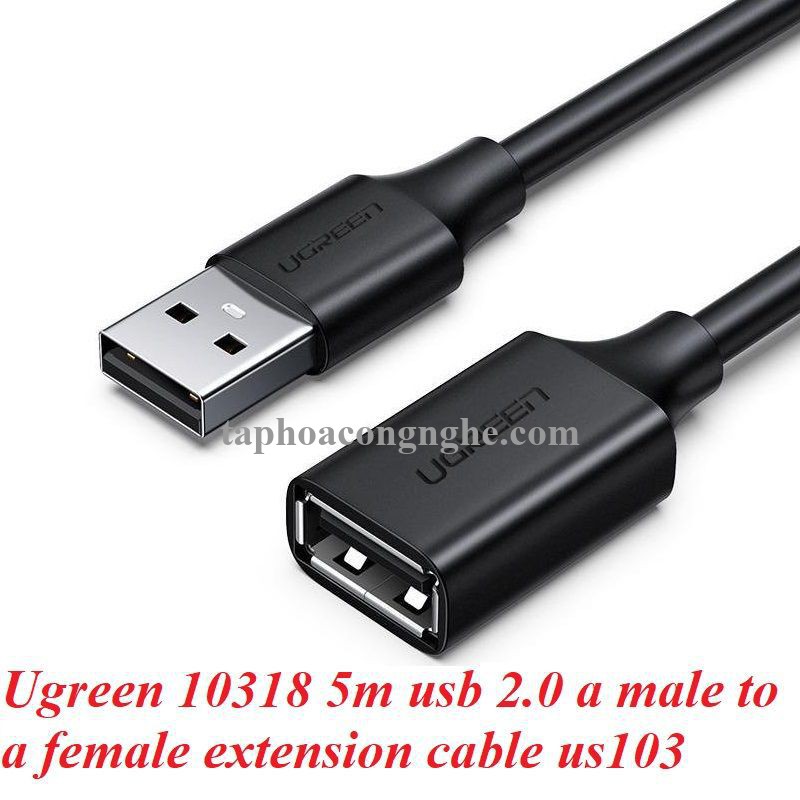 Ugreen 10318 5M màu Đen Cáp tín hiệu nối dài USB 2.0 lõi thuần đồng US103 30010318